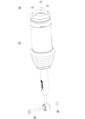 Mô-đun lò xo khí nén thích ứng phía sau bên phải 1027067-00-D Bằng nhôm